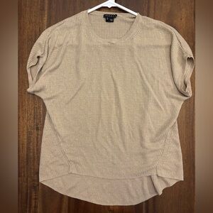 3/$12 Theory Beige Short Sleeve Knit Top
